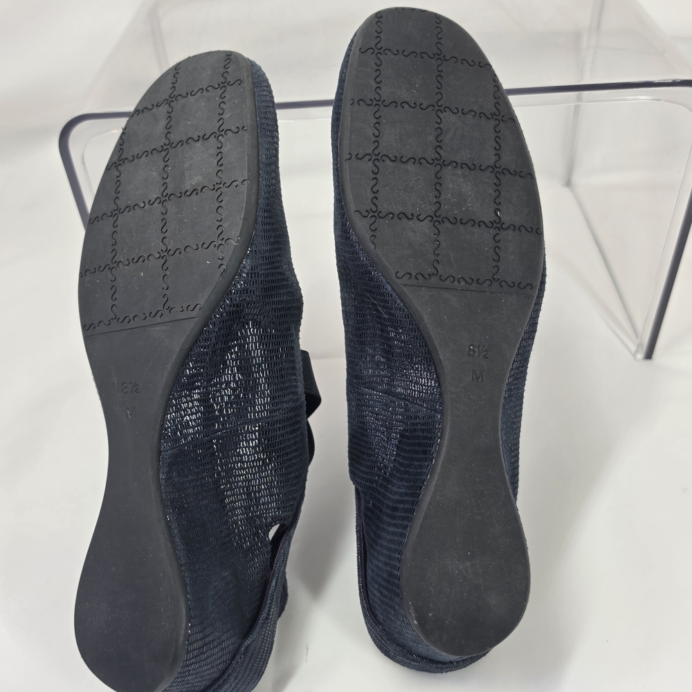 Vaneli Mary Jane Flats Women's 8.5 M Navy Blue Textured Elastic Strap Comfort - Picture 4 of 7